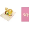 ORIGAMI Ευχετήρια Κάρτα 3D Γενεθλίων 50 Χρονών Ροζ ORSU4199