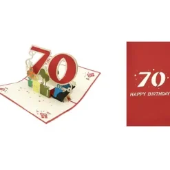 ORIGAMI Ευχετήρια Κάρτα 3D Γενεθλίων 70 Χρονών ORSU4201