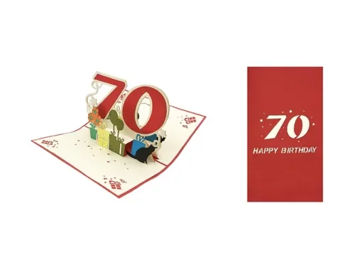 ORIGAMI Ευχετήρια Κάρτα 3D Γενεθλίων 70 Χρονών ORSU4201