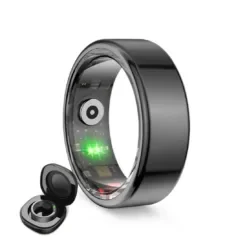 KSIX Smart Ring Saturn L 20.6mm 5ATM με Παλμογράφο και Sleep Monitor Μαύρο BSR01N11