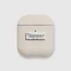 Tapper Θήκη για AirPods Gen 1 & 2 Δερμάτινη με Ασημί Λεπτομέρεια Λευκή 1857