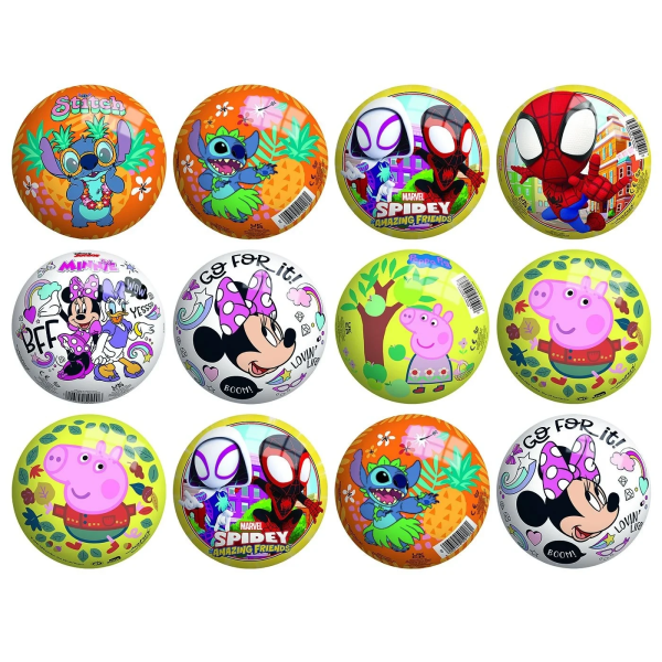 Μπάλα 13cm Stitch-Pepa-Minnie-Spidey Friends John Hellas 50290 - 50306 - 50128 - 50024