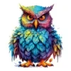 Quordlepuzzles Ξύλινο Puzzle Κουκουβάγια με Πολύχρωμα Φτερά LARGE 45x45cm 170-210 Κομμάτια T976-L(C)