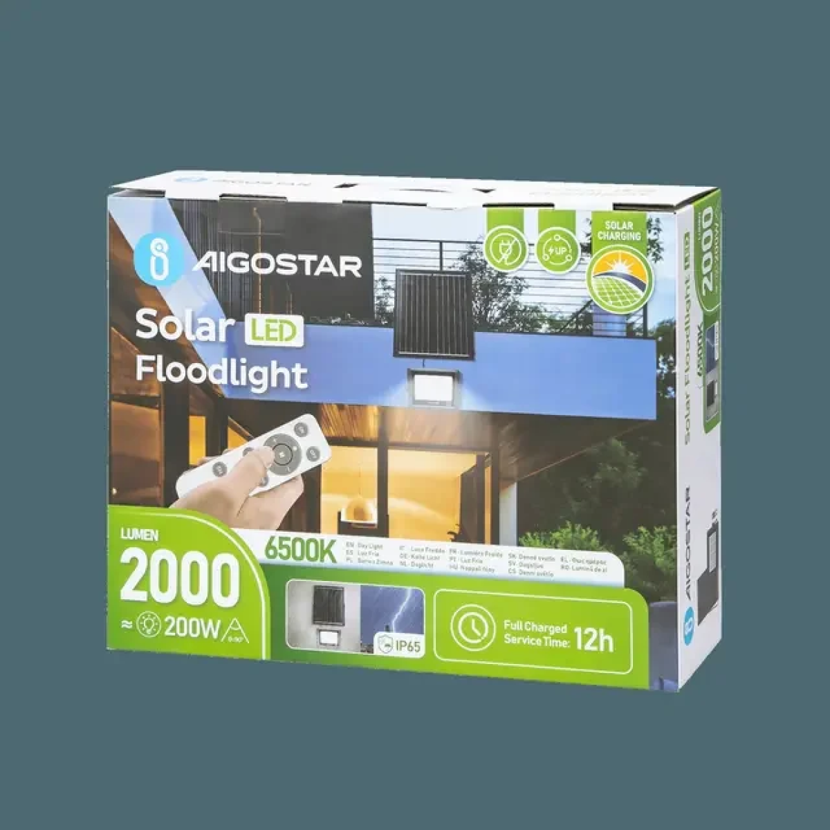 Aδιάβροχος Ηλιακός Προβολέας LED με Πάνελ 200W Aigostar