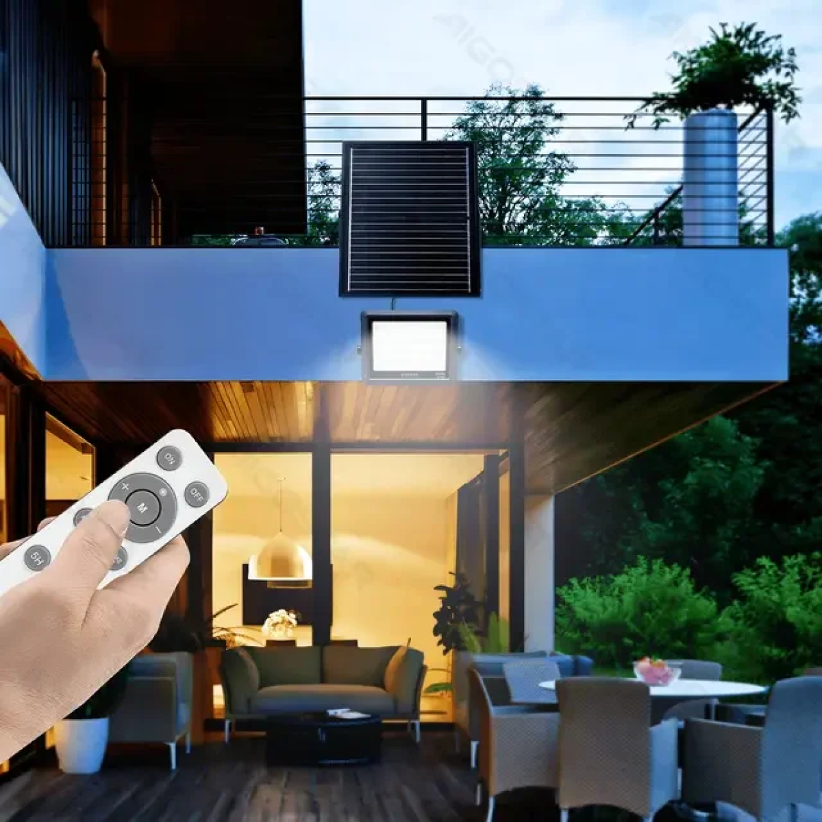 Aδιάβροχος Ηλιακός Προβολέας LED με Πάνελ 300W Aigostar