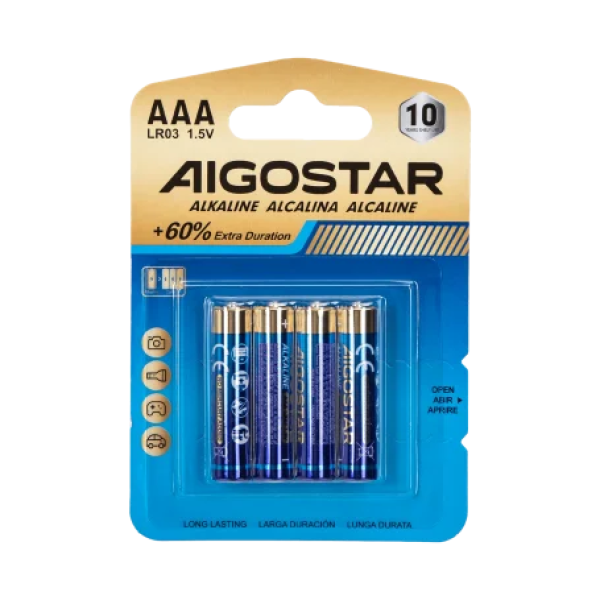 Αλκαλικές Μπαταρίες LR03 AAA 1,5V 4τμχ Aigostar