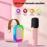 Λαμπάδα Ασύρματο Ηχείο Bluetooth με 2 μικρόφωνα Karaoke K12 Ροζ - Image 2