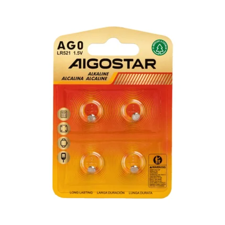 Μπαταρίες Κουμπί AG0 LR69 TR521 1,5V 4τμχ Aigostar