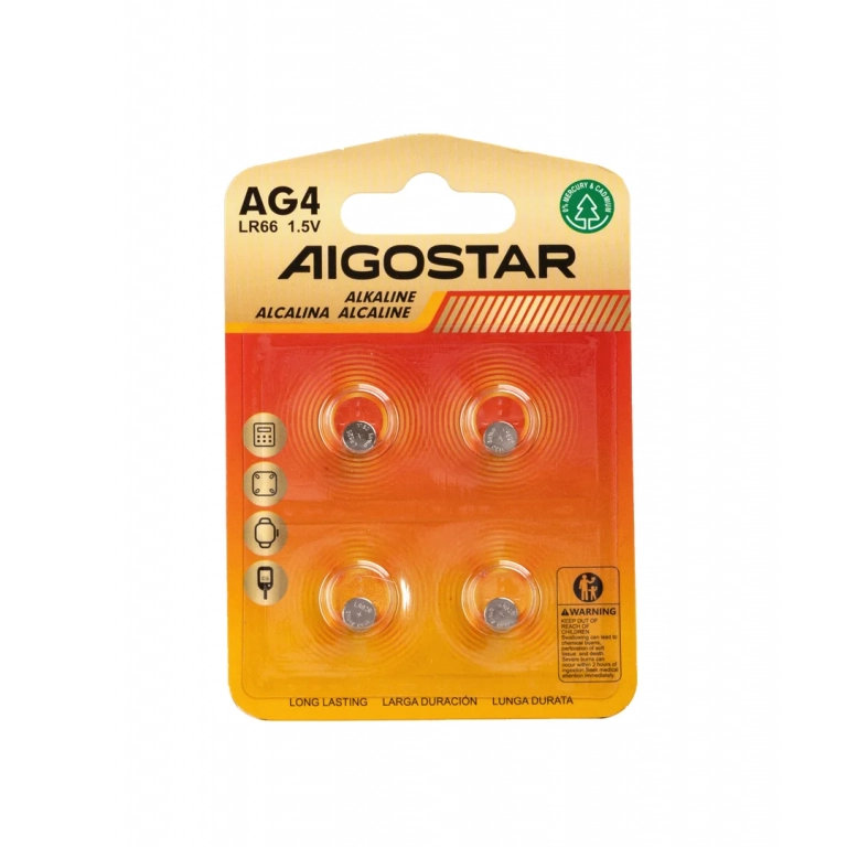 Μπαταρίες Κουμπί AG4 LR66 LP626 1,5V 4τμχ Aigostar