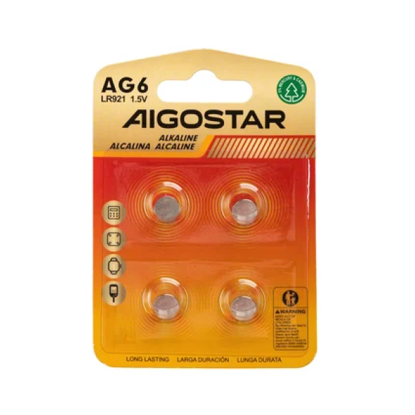 Μπαταρίες Κουμπί AG6 LR920 1,5V 4τμχ Aigostar
