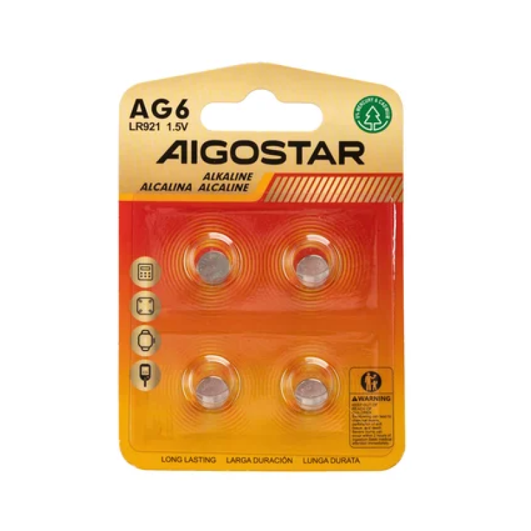 Μπαταρίες Κουμπί AG6 LR920 1,5V 4τμχ Aigostar
