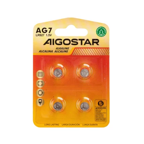 Μπαταρίες Κουμπί AG7 LR927 1,5V 4τμχ Aigostar