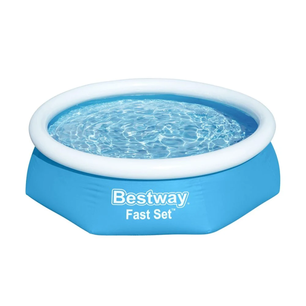 Bestway Στρογγυλή Φουσκωτή Πισίνα 244x244x61εκ. Fast Set Μπλε 57448