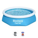 Bestway Στρογγυλή Φουσκωτή Πισίνα 244x244x61εκ. Fast Set Μπλε 57448