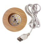 Διακοσμητική Κρυστάλλινη Χαραγμένη Σφαίρα με Ξύλινη Βάση και Θερμό Λευκό Φωτισμό LED