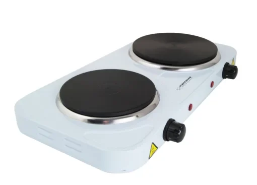 Esperanza Επιτραπέζια Εστία Εμαγιέ Διπλή 2500W Λευκή EKH007W