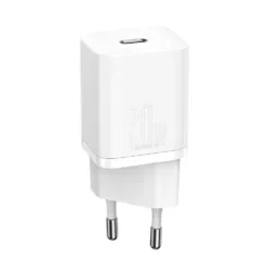 Baseus Φορτιστής Χωρίς Καλώδιο Super Si 1C με Θύρα Type C 20W PD Λευκός CCSUP-B02