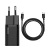 Baseus Wall Adapter USB-C to Lightning Cable & USB-C Μαύρο (Super Si) TZCCSUP-B01