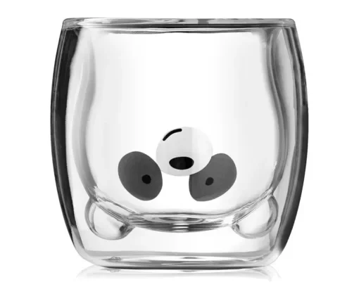 Gadget Master Γυάλινο Ποτήρι Διπλού Τοιχώματος Panda 260ml