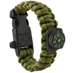 Βραχιόλι Επιβίωσης Paracord 5 σε 1 Πράσινο 00006063