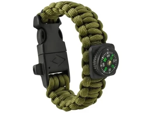 Βραχιόλι Επιβίωσης Paracord 5 σε 1 Πράσινο 00006063