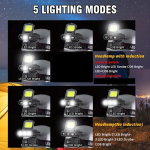Επαναφορτιζόμενος φακός κεφαλής LED 3.7V 500mAh - μαύρο - Image 3