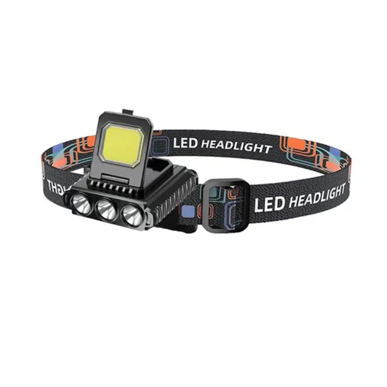 Επαναφορτιζόμενος φακός κεφαλής LED 3.7V 500mAh - μαύρο