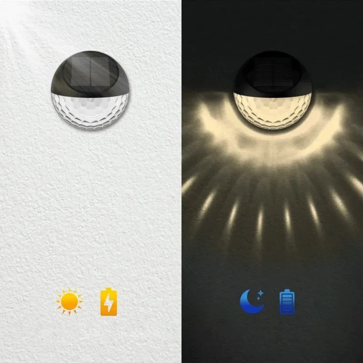 Επιτοίχιο Ηλιακό Φωτιστικό LED 2W 2700K 20lm IP44 Aigostar