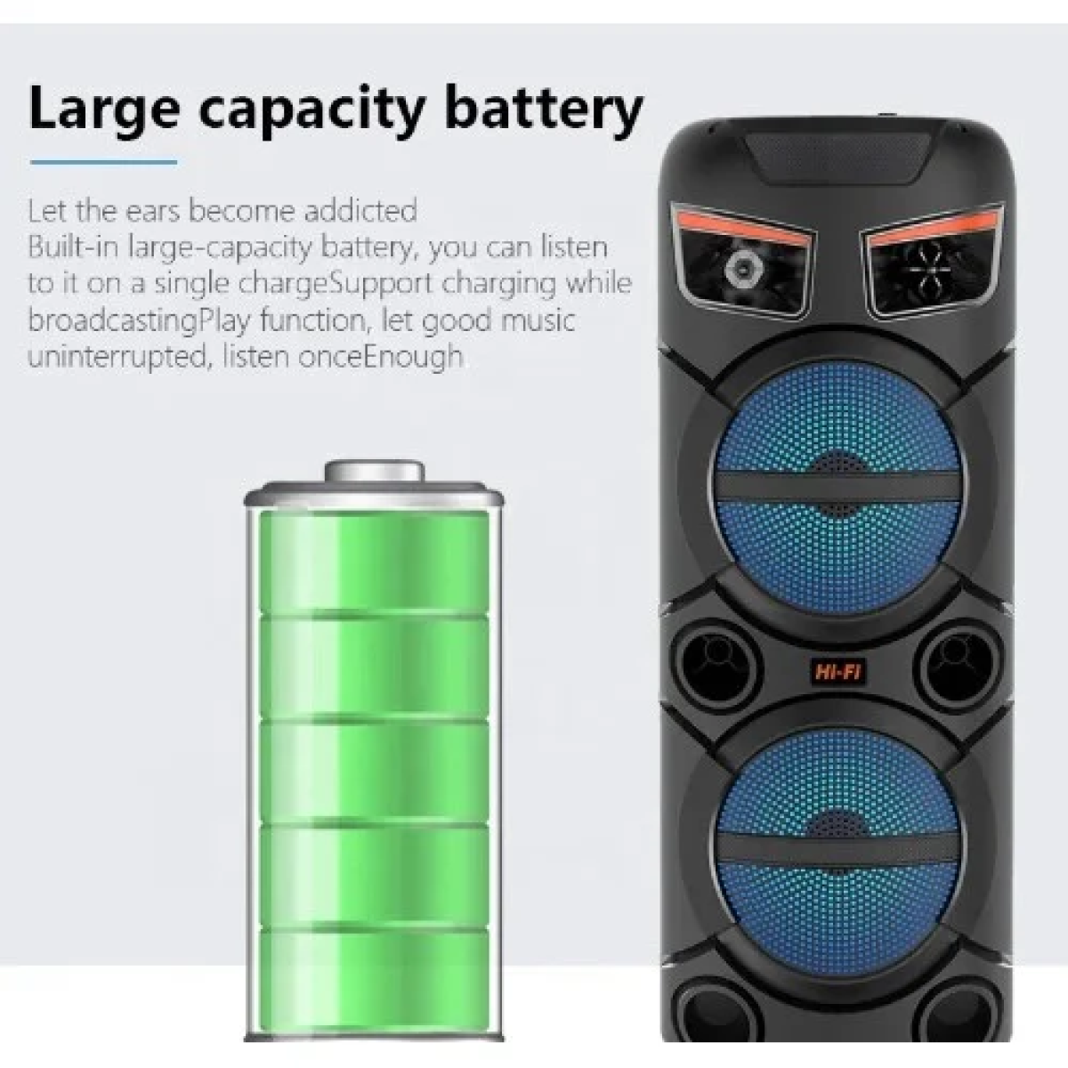 Φορητό Ηχείο 2x8'' με Bluetooth, Τηλεχειριστήριο &Μικρόφωνο ZQS-2803