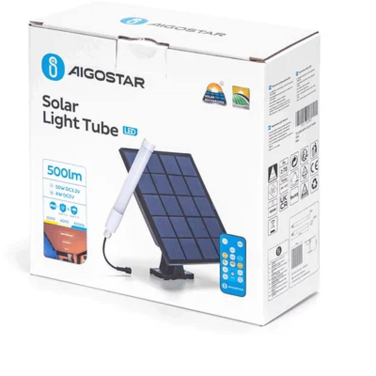 Φωτιστικό - Μπάρα LED με Ηλιακό Πάνελ 50W 3000K/4000K/6500Κ Aigostar