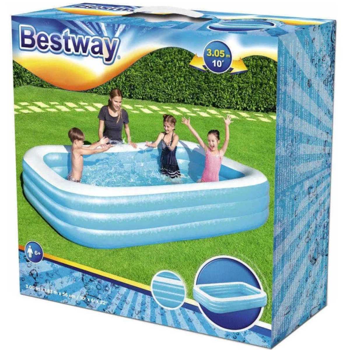 Bestway 54009 Παιδική Πισίνα Φουσκωτή 305x183x56εκ.