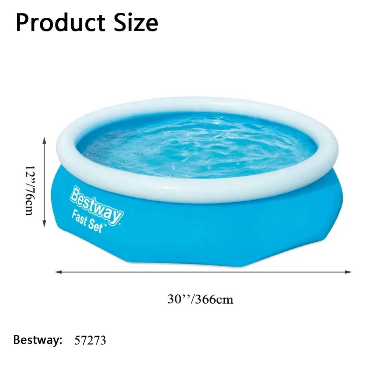 Φουσκωτή Οικογενειακή Πισίνα 5377Lt Bestway Fast Set 57273 - Μπλε