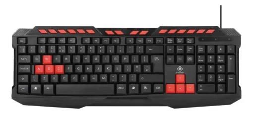 Deltaco Gaming Πληκτρολόγιο Ενσύρματο UK Layout Μαύρο Πορτοκαλί GAM-024UK