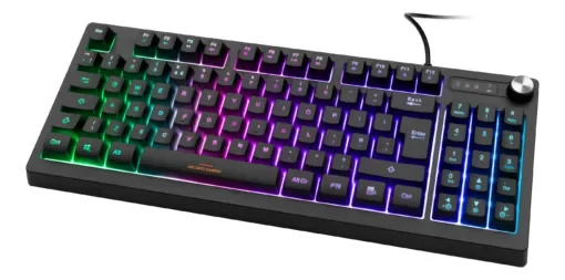 Deltaco Gaming Πληκτρολόγιο Μεμβράνης Ενσύρματο TKL RGB UK Layout Μαύρο GAM-110-UK