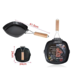 Γκριλιέρα Αντικολλητική με Πτυσσόμενο Χερούλι Τετράγωνη 24cm