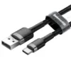 2A USB 2.0 Cafule Braided 2m Μαύρο CATKLF-CG1