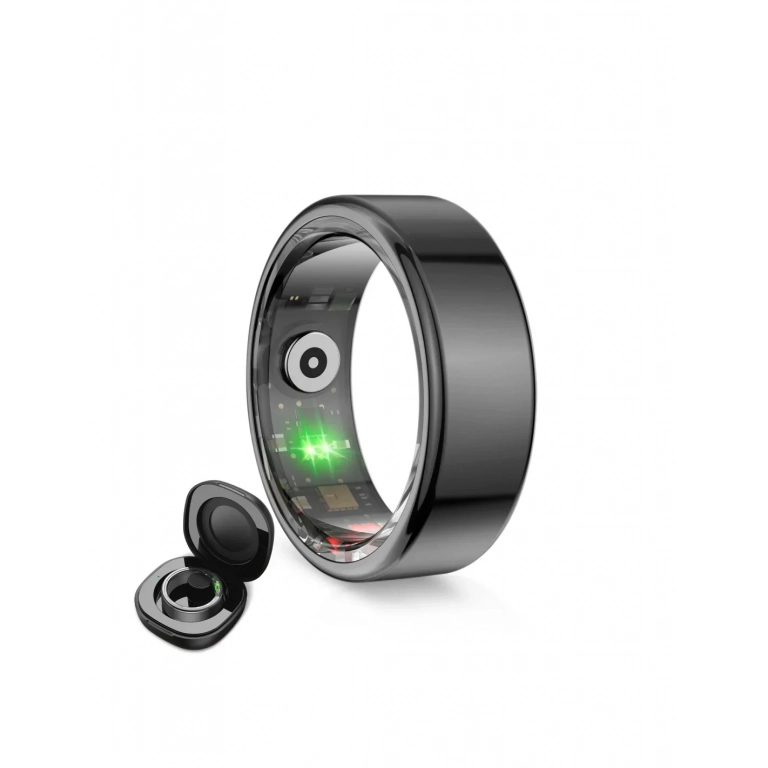 KSIX Smart Ring Saturn M 20mm 5ATM με Παλμογράφο και Sleep Monitor Μαύρο BSR01N10