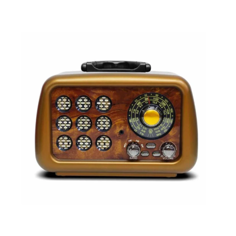 Επαναφορτιζόμενο Ρετρό Ραδιόφωνο CMIK MK-199 με Bluetooth, USB, TF Card και AUX – Καφέ, 20W