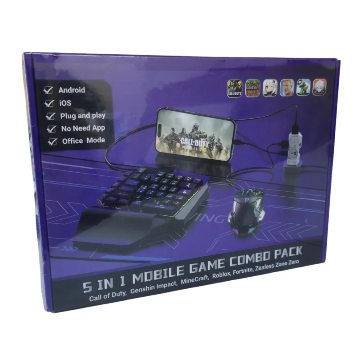 Gaming Set Κινητού με Πληκτρολόγιο και Ποντίκι Bluetooth RGB LED