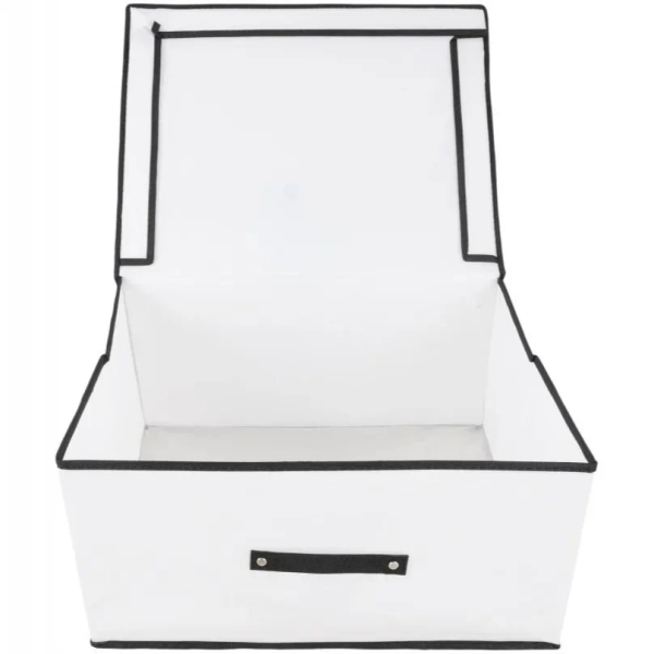Κουτί Αποθήκευσης Tpster 31000 Υφασμάτινο – 60x40x30cm – Λευκό/Μαύρο