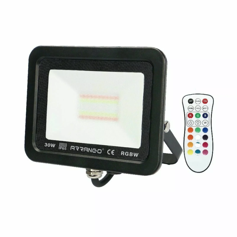 Προβολέας LED RGB 30W Εξωτερικού Χώρου IP65 με Τηλεχειριστήριο AP79251 – Μαύρος