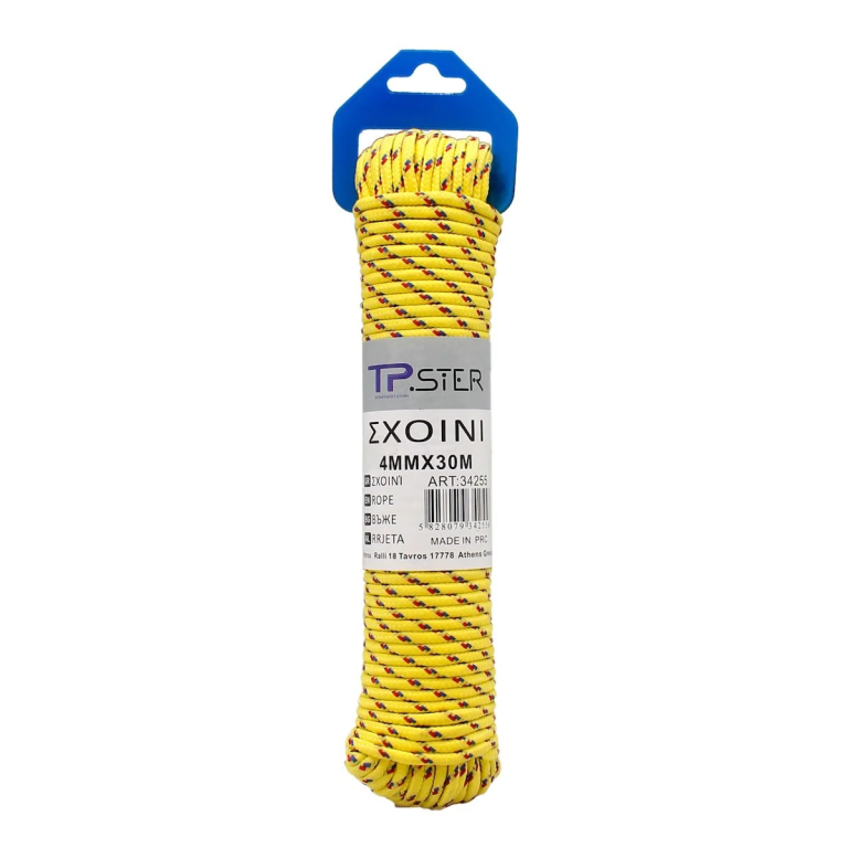 Σχοινί Πλαστικό Ελαστικό 4mm*30m Κίτρινο 34255