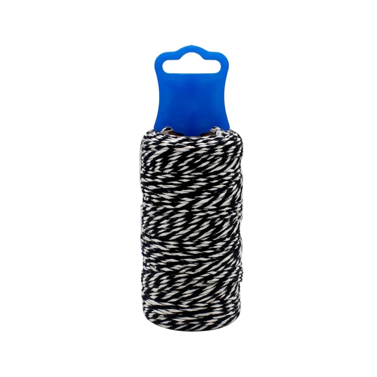 Σχοινί Βαμβακερό 80G 1,5mm*60m Μαύρο/Λευκό 34319