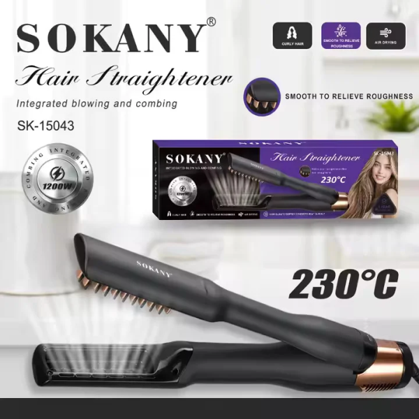 Sokany SK-15043 Ισιωτική Μαλλιών με Σύστημα Αέρα και Χτένας