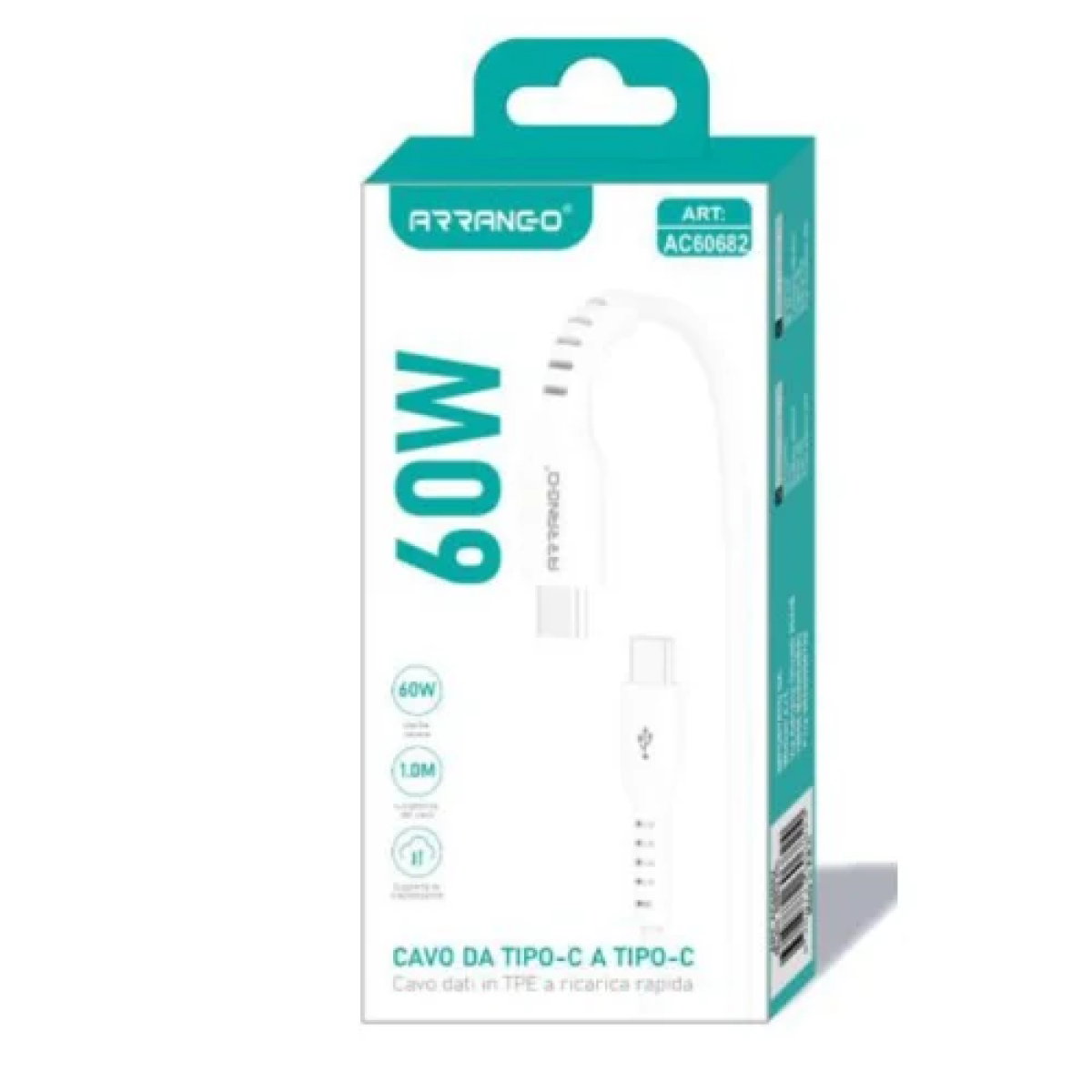 Καλώδιο φόρτισης Type-C σε Type-C 1m 60W 3.0A AC60682