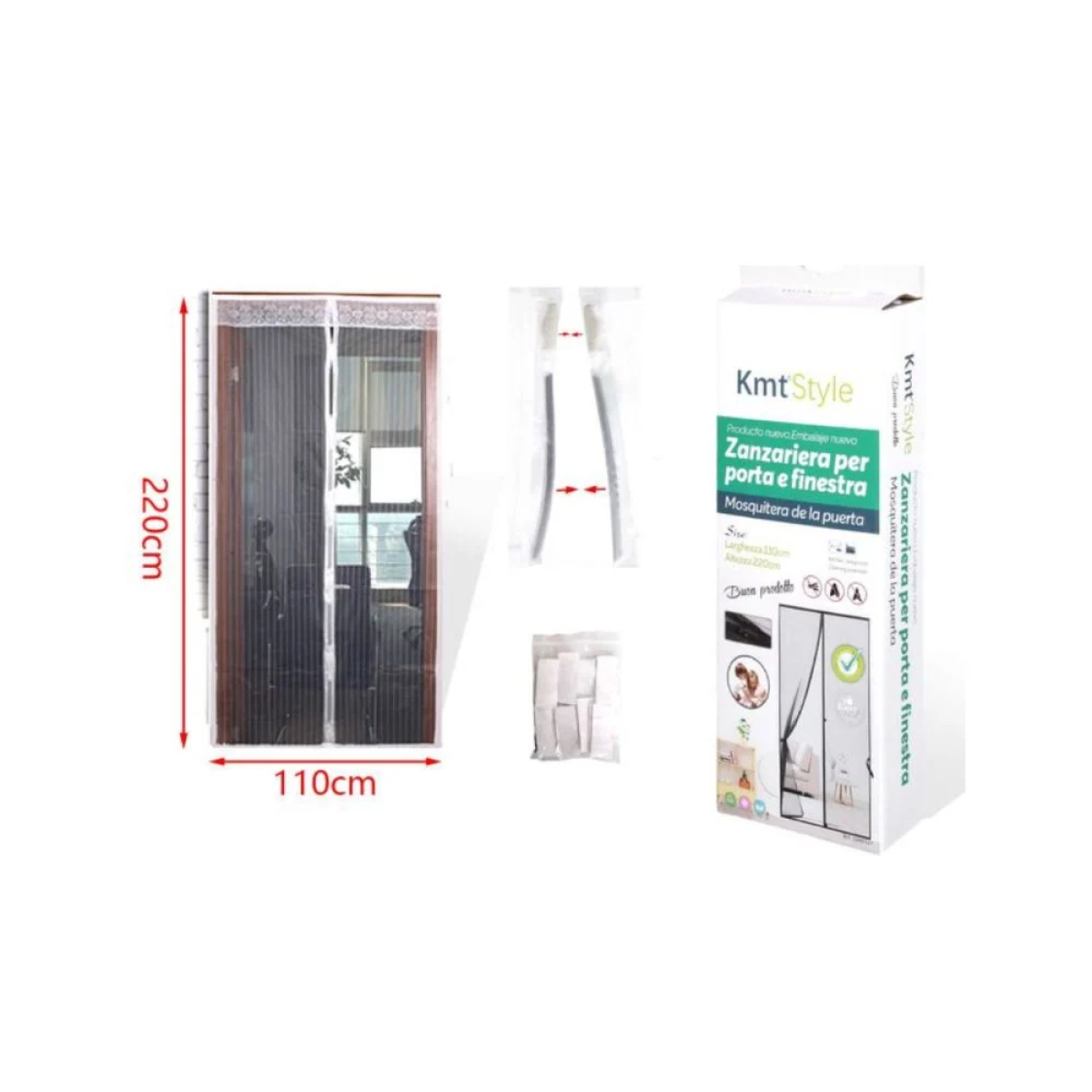 KMT Style Σίτα Πόρτας Λευκή 110x220cm