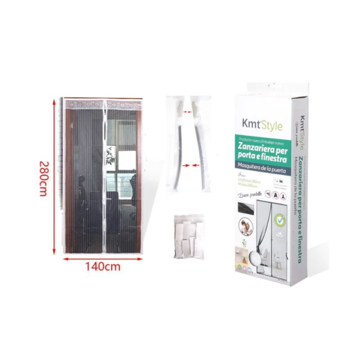 KMT Style Σίτα Πόρτας Λευκή 140x280cm