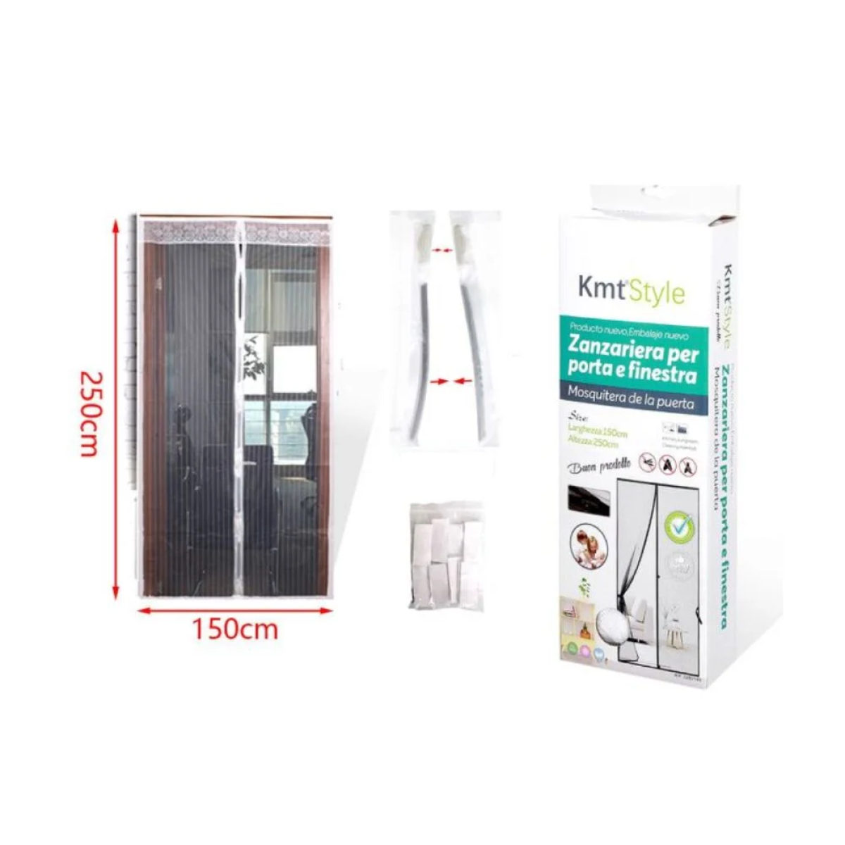 KMT Style Σίτα Πόρτας Λευκή 150x250cm