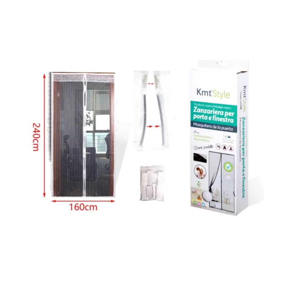 KMT Style Σίτα Πόρτας Λευκή 160x240cm