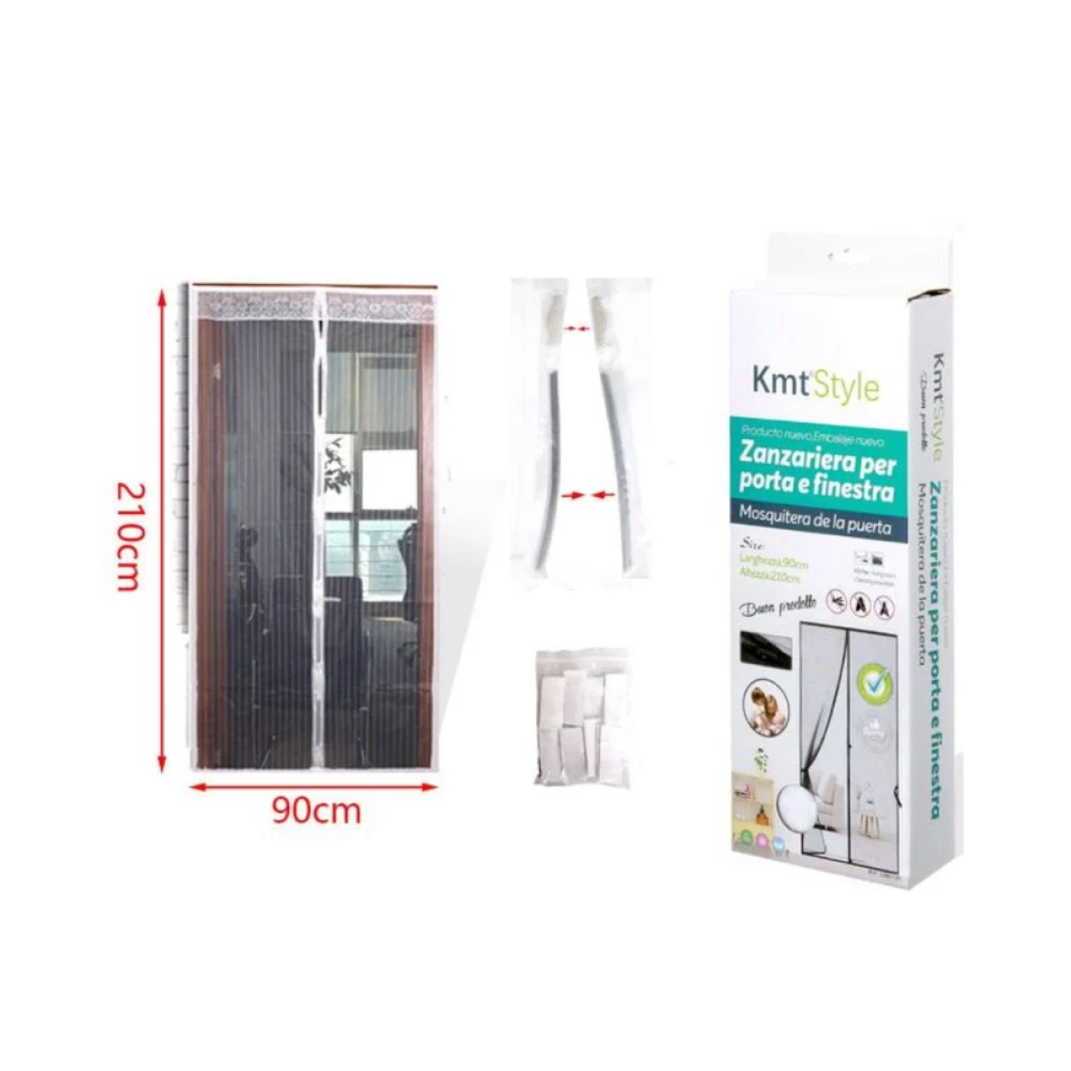 KMT Style Σίτα Πόρτας Λευκή 90x210cm